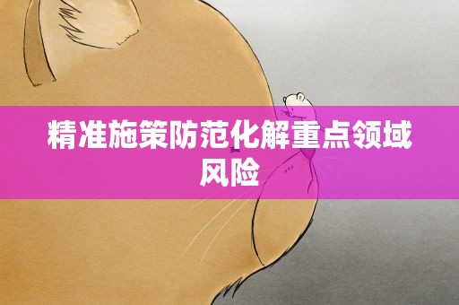 精准施策防范化解重点领域风险