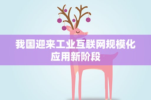 我国迎来工业互联网规模化应用新阶段
