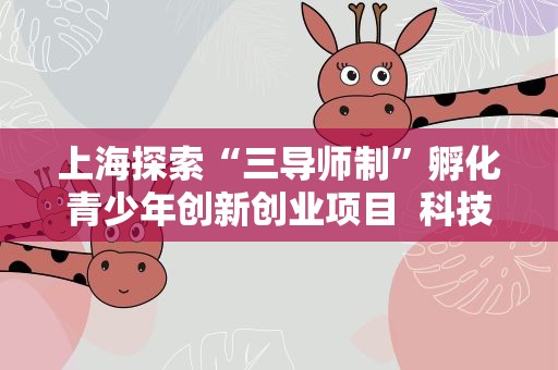 上海探索“三导师制”孵化青少年创新创业项目 科技成果集中亮相