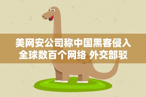 美网安公司称中国黑客侵入全球数百个网络 外交部驳斥