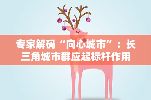 专家解码“向心城市”：长三角城市群应起标杆作用