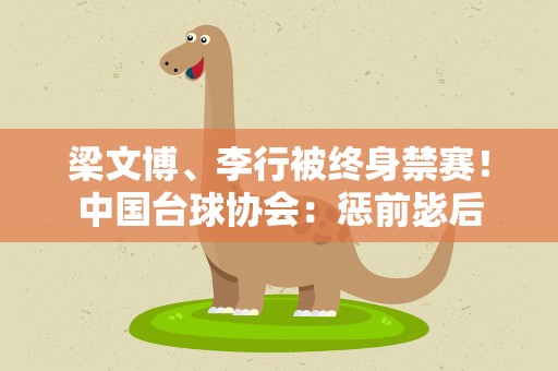 梁文博、李行被终身禁赛！中国台球协会：惩前毖后