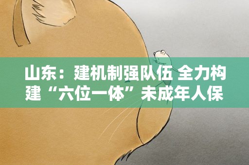 山东：建机制强队伍 全力构建“六位一体”未成年人保护体系