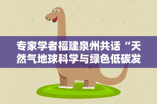 专家学者福建泉州共话“天然气地球科学与绿色低碳发展”