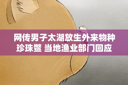 网传男子太湖放生外来物种珍珠鳖 当地渔业部门回应