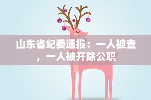 山东省纪委通报：一人被查，一人被开除公职