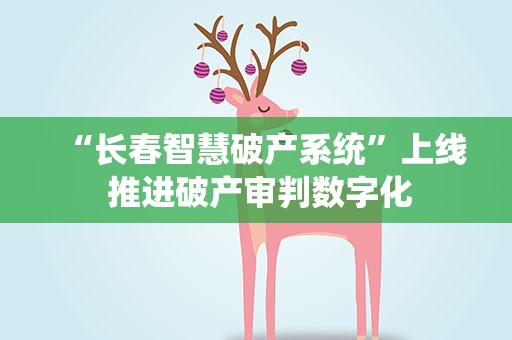 “长春智慧破产系统”上线 推进破产审判数字化