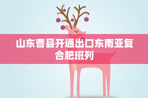山东曹县开通出口东南亚复合肥班列