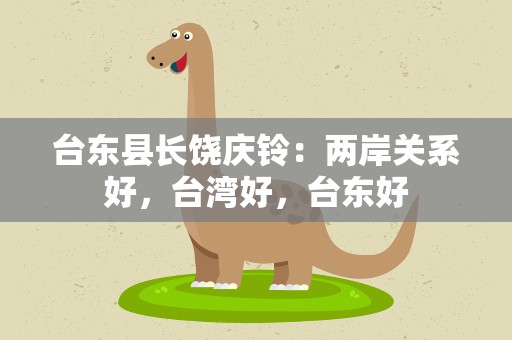 台东县长饶庆铃：两岸关系好，台湾好，台东好