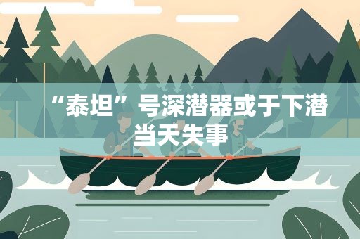 “泰坦”号深潜器或于下潜当天失事