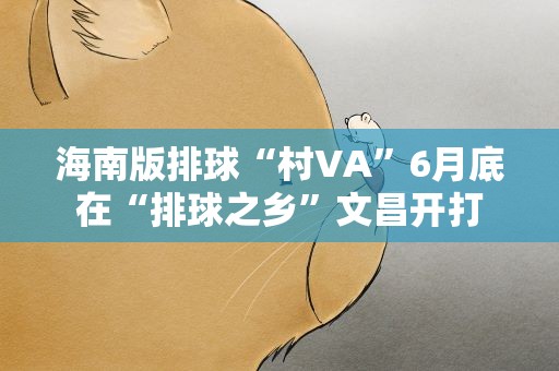 海南版排球“村VA”6月底在“排球之乡”文昌开打