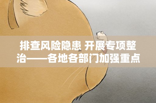 排查风险隐患 开展专项整治——各地各部门加强重点行业重点领域安全监管