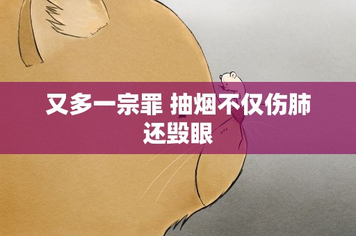 又多一宗罪 抽烟不仅伤肺还毁眼