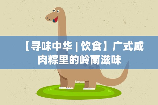【寻味中华| 饮食】广式咸肉粽里的岭南滋味