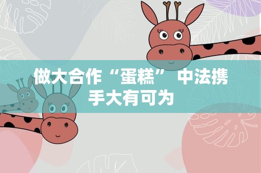 做大合作“蛋糕” 中法携手大有可为