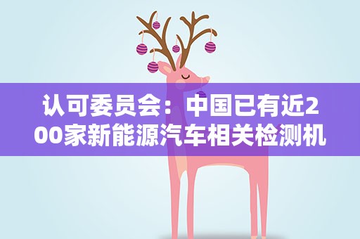 认可委员会：中国已有近200家新能源汽车相关检测机构获认可