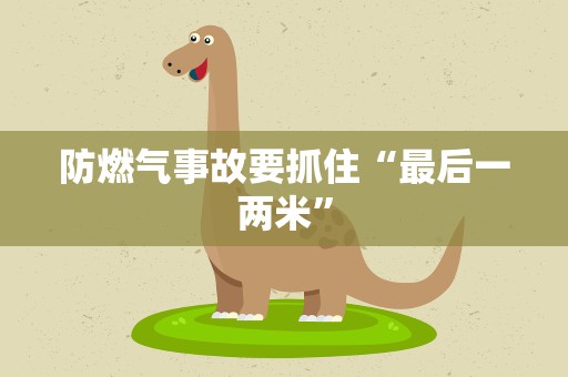 防燃气事故要抓住“最后一两米”
