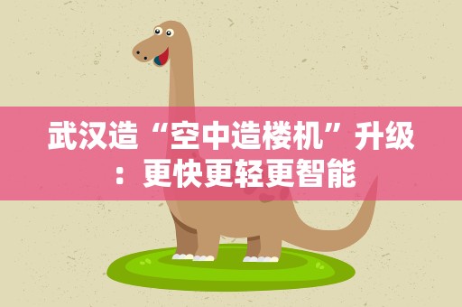 武汉造“空中造楼机”升级：更快更轻更智能