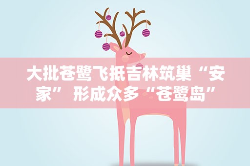 大批苍鹭飞抵吉林筑巢“安家” 形成众多“苍鹭岛”