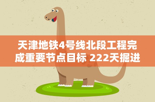 天津地铁4号线北段工程完成重要节点目标 222天掘进零事故