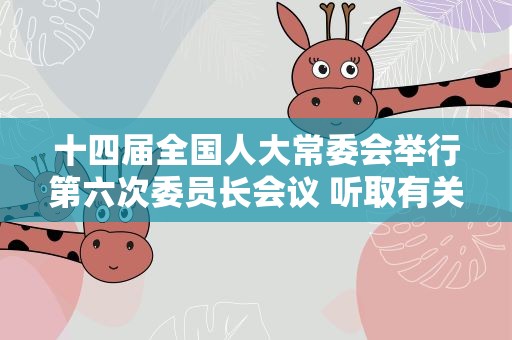 十四届全国人大常委会举行第六次委员长会议 听取有关草案和议案审议情况汇报 赵乐际主持