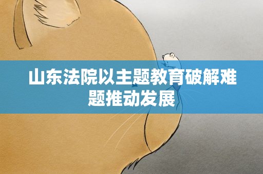 山东法院以主题教育破解难题推动发展
