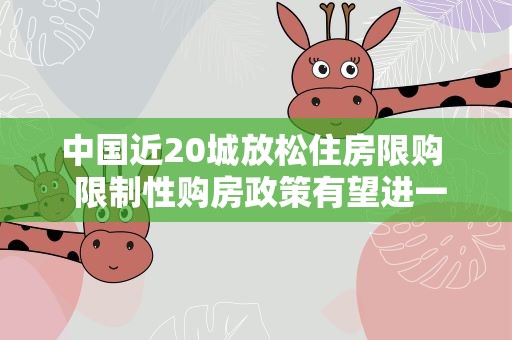 中国近20城放松住房限购 限制性购房政策有望进一步松动