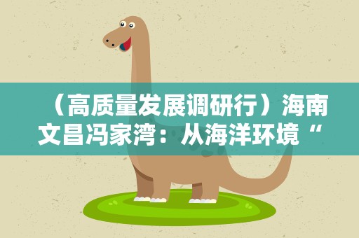 （高质量发展调研行）海南文昌冯家湾：从海洋环境“污染源”到渔业转型升级“新引擎”