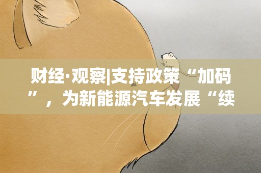 财经·观察|支持政策“加码”，为新能源汽车发展“续航”