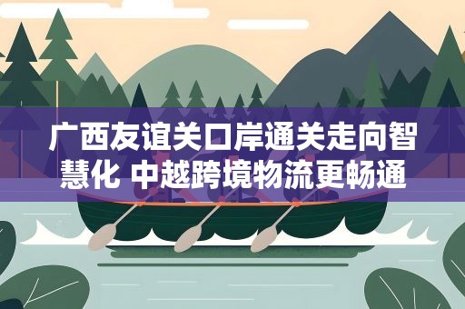 广西友谊关口岸通关走向智慧化 中越跨境物流更畅通