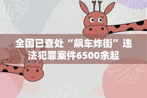 全国已查处“飙车炸街”违法犯罪案件6500余起