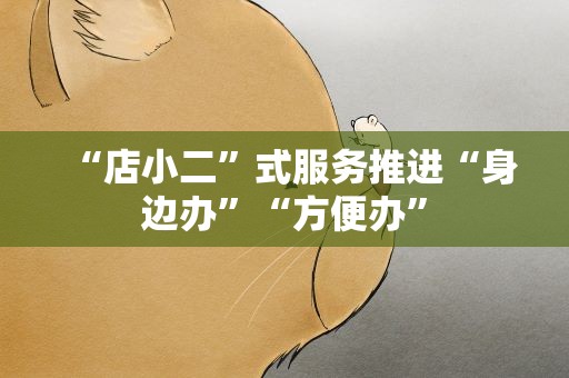 “店小二”式服务推进“身边办”“方便办”