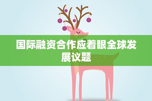 国际融资合作应着眼全球发展议题