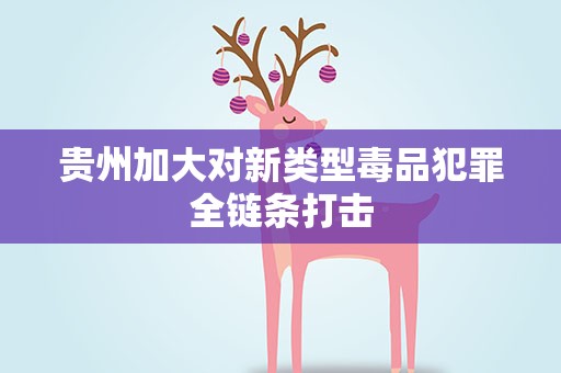 贵州加大对新类型毒品犯罪全链条打击