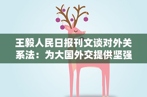 王毅人民日报刊文谈对外关系法：为大国外交提供坚强法治保障