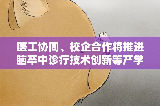 医工协同、校企合作将推进脑卒中诊疗技术创新等产学研融合