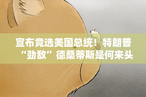 宣布竞选美国总统！特朗普“劲敌”德桑蒂斯是何来头？