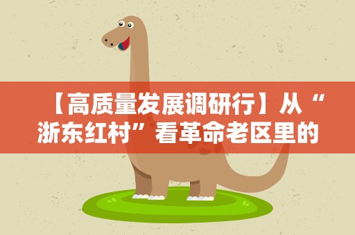 【高质量发展调研行】从“浙东红村”看革命老区里的乡村共富