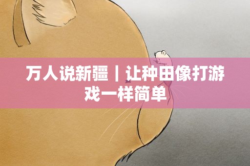 万人说新疆｜让种田像打游戏一样简单