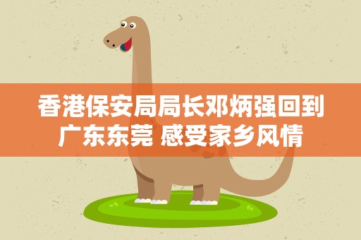 香港保安局局长邓炳强回到广东东莞 感受家乡风情
