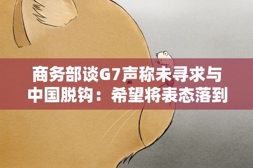 商务部谈G7声称未寻求与中国脱钩：希望将表态落到实处