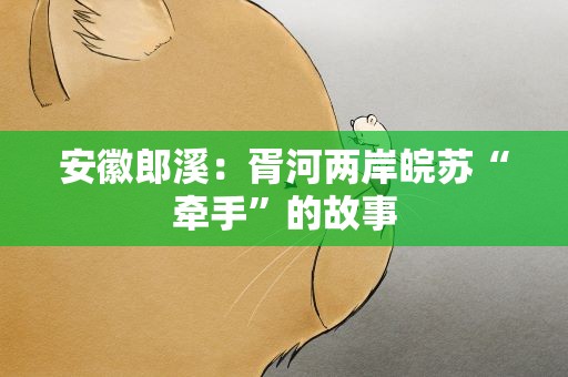 安徽郎溪：胥河两岸皖苏“牵手”的故事