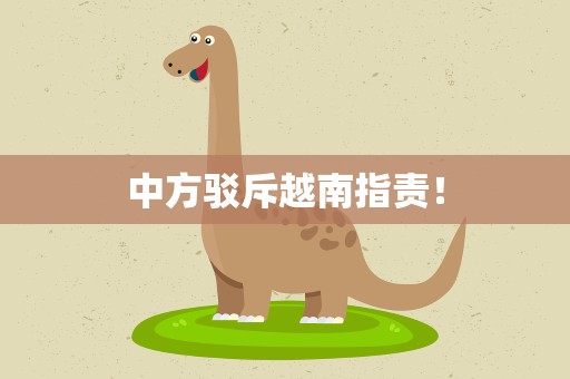 中方驳斥越南指责！