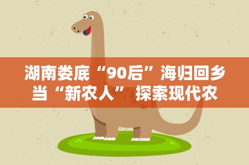 湖南娄底“90后”海归回乡当“新农人” 探索现代农业新模式