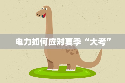 电力如何应对夏季“大考”