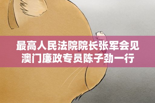 最高人民法院院长张军会见澳门廉政专员陈子劲一行