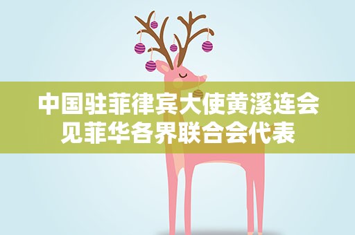 中国驻菲律宾大使黄溪连会见菲华各界联合会代表