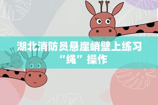湖北消防员悬崖峭壁上练习“绳”操作
