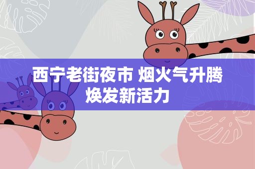 西宁老街夜市 烟火气升腾焕发新活力