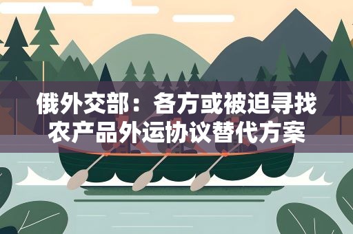 俄外交部：各方或被迫寻找农产品外运协议替代方案